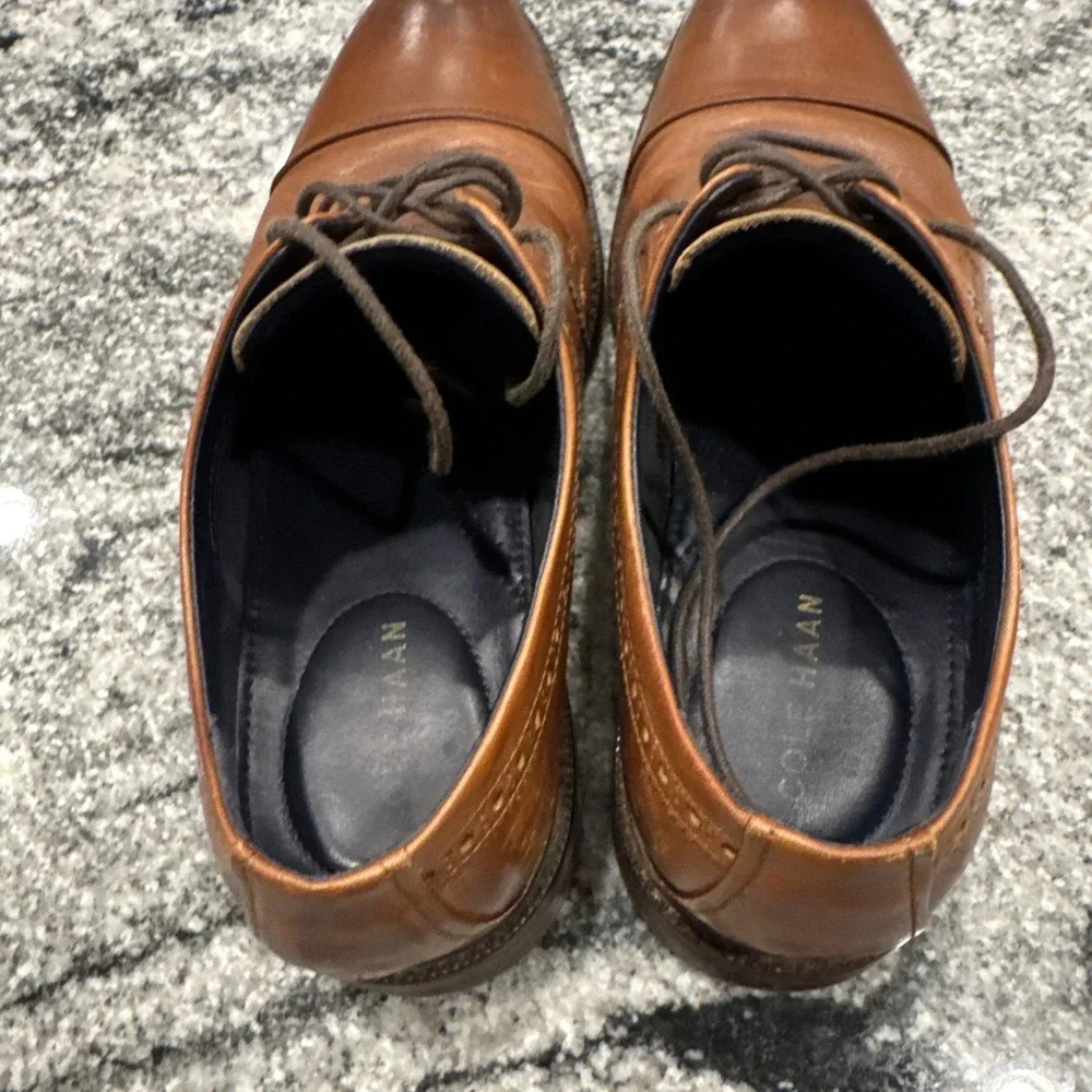 Cole Haan C28882 Brown Leather Cap Toe Dress Shoes‎ Mens Size 10 M #007